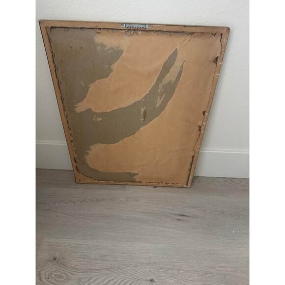 Lili Gaydos Iris and Butterfly Print Art with Bamboo Frame 1978 - Picture 3 of 3